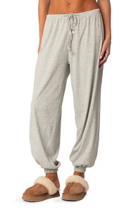�A�f�B�N�e�b�h ���f�B�[�X �{�g���X �J�W���A���p���c �X�E�F�b�g�p���c EDIKTED Rosanna Tie Waist Waffle Sweatpants Gray-Melange �O���[