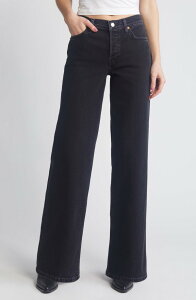 ���_�� ���f�B�[�X �{�g���X �f�j���p���c ���C�h���b�O �W�[���Y Re/Done Mid Rise Wide Leg Jeans Washed Noir
