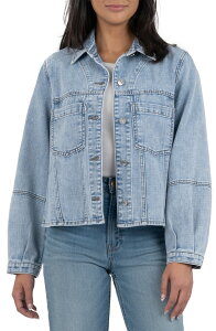 �J�b�g�t�����U�N���X ���f�B�[�X �{�g���X �f�j���p���c �W���P�b�g KUT from the Kloth Bailey Stretch Denim Jacket Light Wash �f�j��