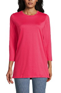 �����Y�G���h ���f�B�[�X �g�b�v�X �V���c �R�b�g�� Lands' End 3/4 Sleeve Cotton Supima Tunic Rouge Pink �s���N