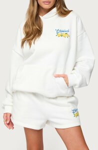 �A�f�B�N�e�b�h ���f�B�[�X �A�E�^�[ �p�[�J�[�E�X�E�F�b�g �O���t�B�b�N EDIKTED Squeeze the Day Graphic Hoodie White �z���C�g