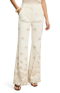 ���F���j�J �x�A�[�h ���f�B�[�X �{�g���X �f�j���p���c ���C�h���b�O �h�J Veronica Beard Komi Embroidered Wide Leg Denim Pants Dove �f�j��