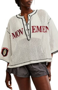 �t���[�s�[�v�� ���f�B�[�X �g�b�v�X �V���c �h�J Free People FP Movement Camp Out Embroidered Open Stitch Top Ivory Combo �A�C�{���[