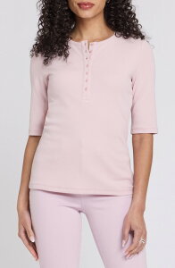 �G�k���C�f�B�[�W�F�C ���f�B�[�X �g�b�v�X �V���c NYDJ Rib Henley Rock Flower