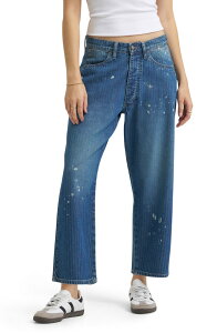 ���[ ���f�B�[�X �{�g���X �J�W���A���p���c �W�[���Y Lee Bleach Splatter Crop Loose Fit Herringbone Jeans Dream Of Me