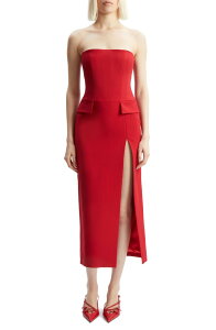 �o�[�h�b�g ���f�B�[�X �g�b�v�X �����s�[�X�g���b�v���X Bardot Nikki Straplessheath Dress Deep Red ���b�h