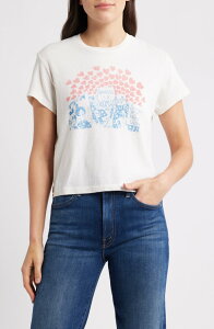 ���_�� ���f�B�[�X �g�b�v�X T�V���c �O���t�B�b�N Re/Done '50sisters Boxy Graphic T-Shirt Vintage White �z���C�g