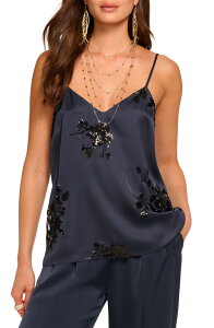 ���C�~�[ �u���b�N ���f�B�[�X �A�E�^�[ �W���P�b�g�E�u���]�� �T�e�� Ramy Brook Sandra Embellished Satin Camisole Navy �l�C�r�[