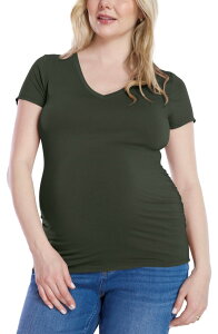 �}�U�[�t�b�h�}�^�j�e�B�[ ���f�B�[�X �g�b�v�X T�V���c V�l�b�N �M���U�[ MOTHERHOOD MATERNITY V-Neck Side-Ruched Maternity Short Sleeve Tee Deep Depths