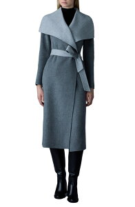 �}�b�J�[�W�� ���f�B�[�X �A�E�^�[ �W���P�b�g�E�u���]�� �E�[�� �R�[�g Mackage Mai Woolong Wrap Coat Carbon Mix-Light Grey Mix �O���[