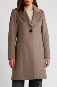 ���B�A�X�s�K ���f�B�[�X �A�E�^�[ �W���P�b�g�E�u���]�� �E�[�� �R�[�g Via Spiga Single Breasted Wool Blend Coat Portobello