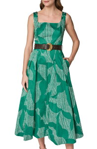 �_�i �L������ �j���[���[�N ���f�B�[�X �g�b�v�X �����s�[�X A ���C�� Donna Karanew York Belted A-Line Dress Lawn/ Cream �N���[��