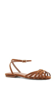 �u���[�m�}�O�� ���f�B�[�X �V���[�Y �T���_�� �A���N�� Bruno Magli Martankle Strap Sandal Cognac Suede