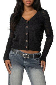 �A�f�B�N�e�b�h ���f�B�[�X �A�E�^�[ �p�[�J�[�E�X�E�F�b�g �J�[�f�B�K�� EDIKTED Georgie Textured Cardigan Black �u���b�N