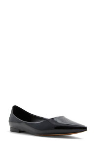 �A���h ���f�B�[�X �V���[�Y �p���v�X ALDO Stessy Pointed Toe Flat Black �u���b�N