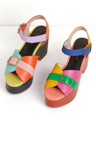 �V���[���b�g�X�g�[�� ���f�B�[�X �V���[�Y �q�[�� �v���b�g�t�H�[�� �T���_�� Charlotte Stone Raf Platform Sandal Solimar
