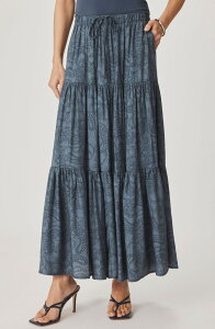 �X�v�����f�B�b�g ���f�B�[�X �{�g���X�J�[�g �e�B�A�[�h �}�L�V Splendid Iris Paisley Tiered Maxi Skirt Mood Indigo Blue �C���f�B�S