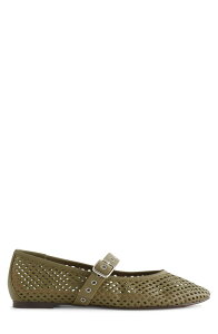 ���C�h�E�F�� ���f�B�[�X �V���[�Y �p���v�X Madewell The Remy Perforated Mary Jane Flat Worn Olive �I���[�u