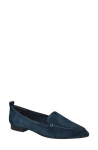 �x�����B�[�^ ���f�B�[�X �V���[�Y �X���b�|���E���[�t�@�[ Bella Vitalessi Pointed Toe Loafer Navy Suede Leather �l�C�r�[