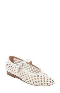 �}�[�N�E�t�B�b�V���[ ���f�B�[�X �V���[�Y �p���v�X Marc Fisher LTD Evonna Mary Jane Flat White �z���C�g