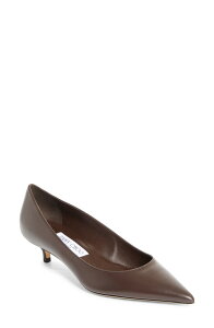 �W�~�[�`���[ ���f�B�[�X �V���[�Y �p���v�X �q�[�� Jimmy Choo Amelia Pointed Toe Kitten Heel Pump Chocolate �`���R���[�g