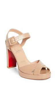 �N���X�`�����E���u�^�� ���f�B�[�X �V���[�Y �T���_�� �q�[�� Christian Louboutin Cora Block Heel Sandal Blush/ Lin Blush �u���b�V��