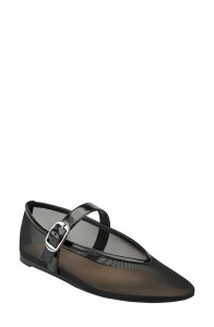 �}�[�N�E�t�B�b�V���[ ���f�B�[�X �V���[�Y �p���v�X ���b�V�� Marc Fisher LTD Godina Mesh Mary Jane Flat Black �u���b�N