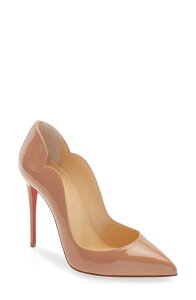 �N���X�`�����E���u�^�� ���f�B�[�X �V���[�Y �p���v�X Christian Louboutin Hot Chick Scallopointed Toe Pumpk1a Nude