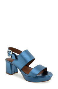 �G�A���\�[���Y ���f�B�[�X �V���[�Y �q�[�� �v���b�g�t�H�[�� �T���_�� Aerosoles Camera Platform Sandal Blue Metallic Leather �u���[