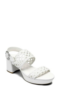 �G�A���\�[���Y ���f�B�[�X �V���[�Y �q�[�� �v���b�g�t�H�[�� �T���_�� Aerosoles Camera Platform Sandal White Open Woven �z���C�g