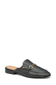 �W�����X�g���A���h�}�[�t�B�[ ���f�B�[�X �V���[�Y �p���v�X Johnston & Murphy Ali Perforated Bit Mule Black Glove Leather �u���b�N