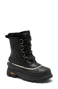 �\���� ���f�B�[�X �V���[�Y �u�[�c�E���C���u�[�c SOREL Caribou Horizon GTX Genuine Shearling Waterproof Boot Black/ Honey White �z���C�g