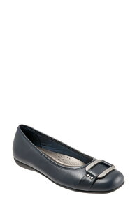 �g���b�^�[�Y ���f�B�[�X �V���[�Y �p���v�X Trottersizzle Signature Flat - Multiple Widths Available Navy Blue Leather �l�C�r�[