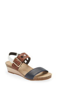 �i�I�g ���f�B�[�X �V���[�Y �q�[�� �T���_�� Naot Dynasty Wedge Sandal Ink/ Soft Chestnut/ White �z���C�g