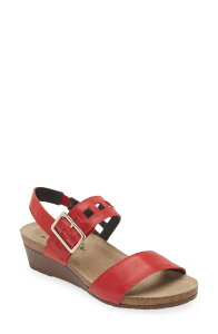 �i�I�g ���f�B�[�X �V���[�Y �q�[�� �T���_�� Naot Dynasty Wedge Sandal Kiss Red Leather ���b�h