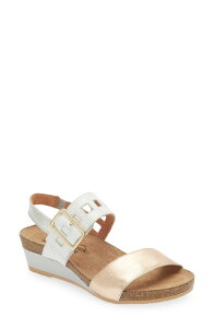 �i�I�g ���f�B�[�X �V���[�Y �q�[�� �T���_�� Naot Dynasty Wedge Sandal Rose Gold/ White Pearl/ Silver �z���C�g