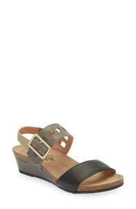 �i�I�g ���f�B�[�X �V���[�Y �q�[�� �T���_�� Naot Dynasty Wedge Sandal Soft Black/Gray/ Beige �u���b�N