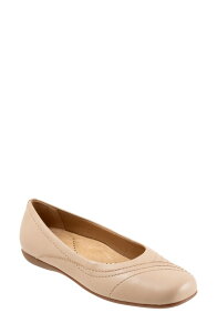 �g���b�^�[�Y ���f�B�[�X �V���[�Y �p���v�X Trottersasha Square Toe Flat Beige �x�[�W��