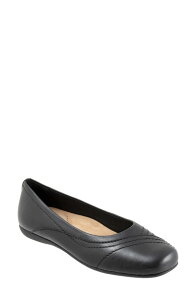 �g���b�^�[�Y ���f�B�[�X �V���[�Y �p���v�X Trottersasha Square Toe Flat Black �u���b�N