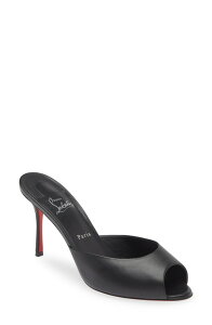 �N���X�`�����E���u�^�� ���f�B�[�X �V���[�Y �T���_�� Christian Louboutin Me Dolly Peep Toe Slide Sandal B439 Black/ Lin Black �u���b�N