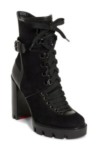 �N���X�`�����E���u�^�� ���f�B�[�X �V���[�Y �u�[�c�E���C���u�[�c Christian Louboutin Macademia Combat Boot Black/ Black Lucido �u���b�N