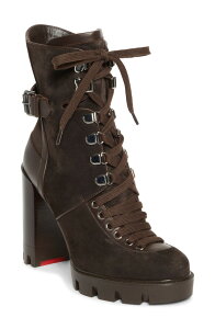 �N���X�`�����E���u�^�� ���f�B�[�X �V���[�Y �u�[�c�E���C���u�[�c Christian Louboutin Macademia Combat Boot Cafe/ Dark Brown �u���E��