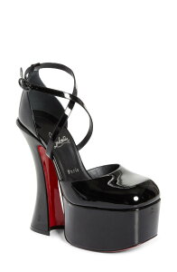 �N���X�`�����E���u�^�� ���f�B�[�X �V���[�Y �p���v�X �v���b�g�t�H�[�� �A���N�� Christian Louboutin Aquadorcet Platform d'Orsay Ankle Strapump Black/ Black �u���b�N