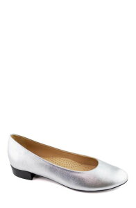 �}�[�N�W���Z�t�j���[���[�N ���f�B�[�X �V���[�Y �p���v�X ���U�[ Marc Joseph New York Madison Leather Flat Silver Metallic �V���o�[