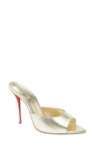 �N���X�`�����E���u�^�� ���f�B�[�X �V���[�Y �T���_�� �g�[�� Christian Louboutin Miss Z Pointed Toe Metallic Sandal G306 Platine/ Lin Platine ���^���b�N