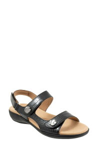 �g���b�^�[�Y ���f�B�[�X �V���[�Y �q�[�� �T���_�� Trotters Romi Croco Slingback Sandal Black �u���b�N