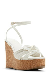 �A���h ���f�B�[�X �V���[�Y �q�[�� �v���b�g�t�H�[�� �T���_�� �A���N�� ALDO Tainah Ankle Straplatform Wedge Sandal White/ Bone �z���C�g