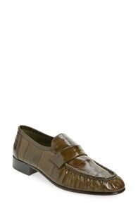 �U ���E ���f�B�[�X �V���[�Y �X���b�|���E���[�t�@�[ The Row Soft Eelskin Loafer Olive Oli �I���[�u