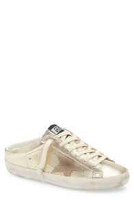 �S�[���f���O�[�X ���f�B�[�X �V���[�Y �X�j�[�J�[ �g�[�� Golden Goose Super-Star Sabot Metallic Mule Sneaker Platinum/ Beige �x�[�W��