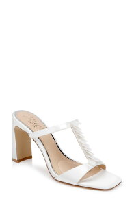 �W���E�F���_�O���C�~�V���J ���f�B�[�X �V���[�Y �q�[�� �T���_�� Jewel Badgley Mischka Pacifica Block Heel Sandal Ivory Satin �A�C�{���[